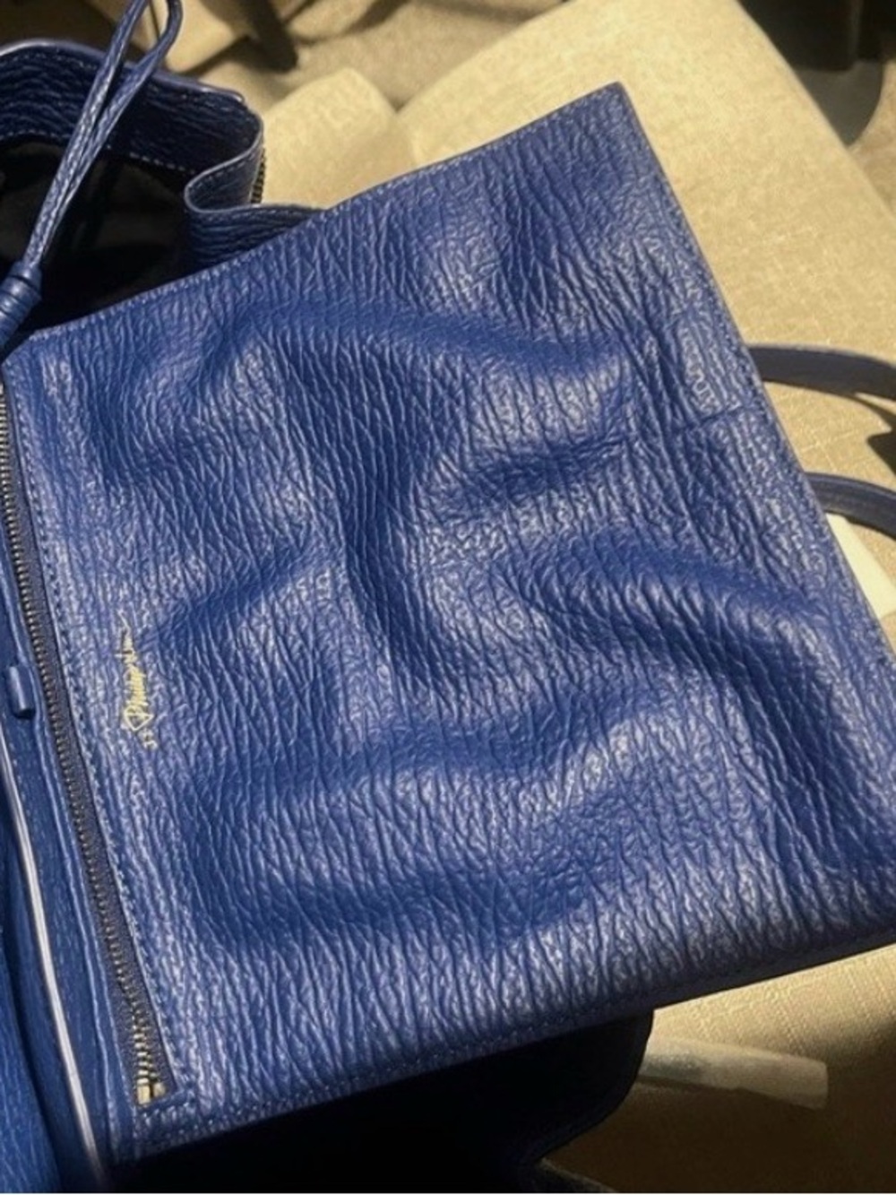 3.1 Phillip Lim Structured Medium Pashli Satchel - Cobalt Blue - Picture 8 of 10